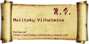 Malitsky Vilhelmina névjegykártya